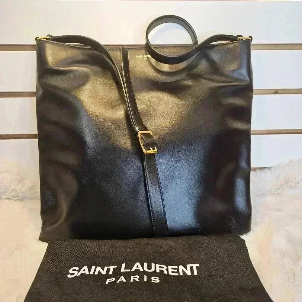 YSL Museum  Flat Leather Messenger Bag